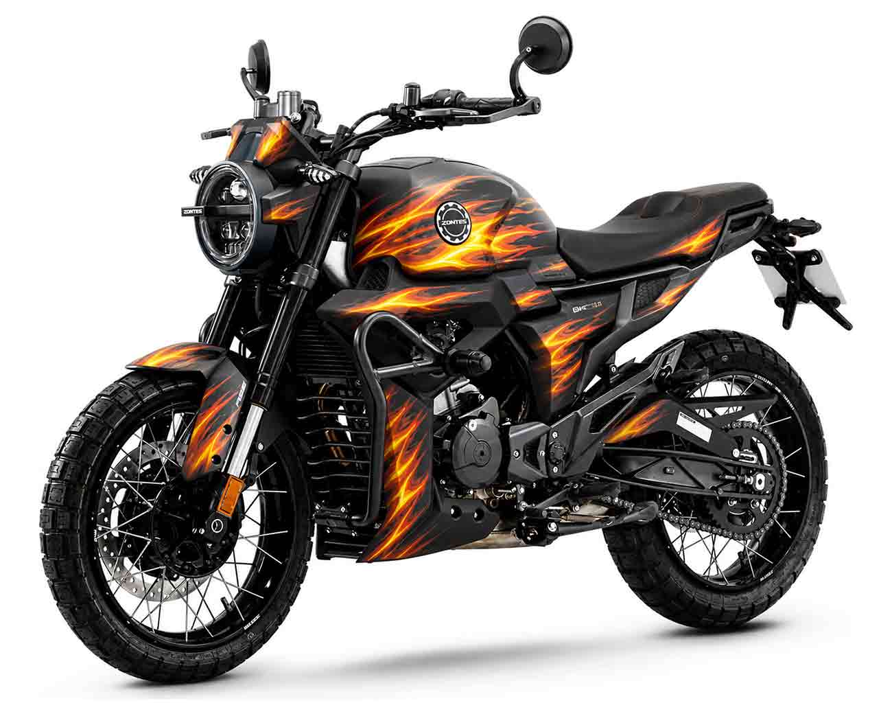 Zontes-125-Scrambler-X-Debridation-Flammes